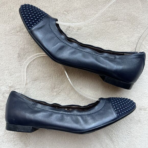 AGL Attilio Giusti Leombruni Navy Blue Ballet Flat Women EU 36.5 US 6.5 Beaded - Picture 4 of 16
